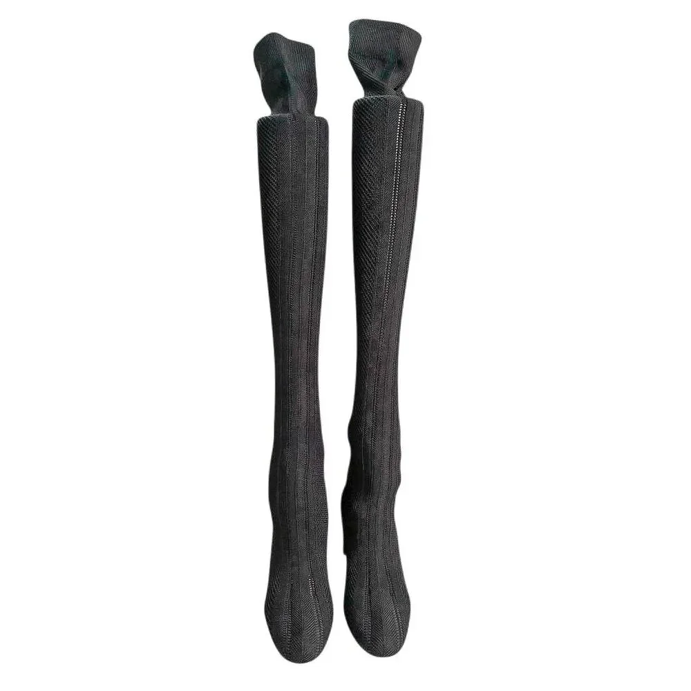 Christian Louboutin Beyonstage Botta 70 Over the Knee Thigh High Boot Black 36.5